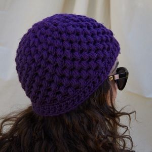 Posh Purple Handmade Crochet Beanie